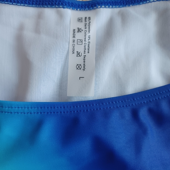 Shein Blue Halter Swimsuit & Beach Skirt - Picture 4 of 5